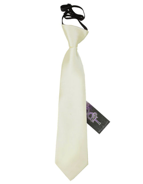 Load image into Gallery viewer, Plain Satin Elasticated Tie - Boys - Ivory
