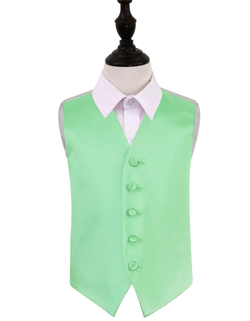 Load image into Gallery viewer, Plain Satin Waistcoat - Boys - Mint Green, 26&#39;
