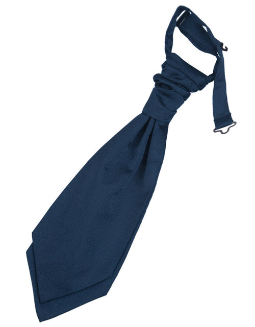 Load image into Gallery viewer, Plain Satin Pre-Tied Ruche Cravat - Boys - Navy Blue
