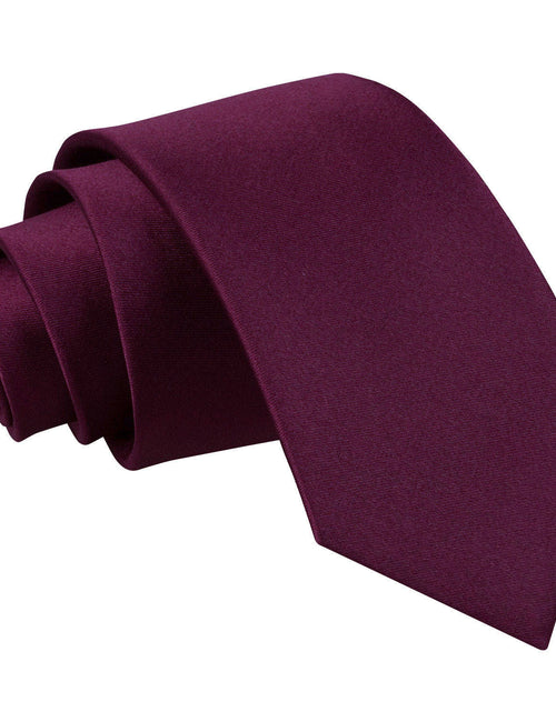 Load image into Gallery viewer, Plain Satin Slim Tie - Plum
