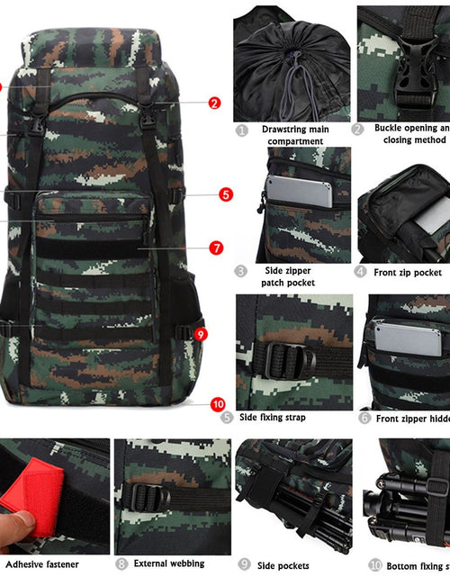 Load image into Gallery viewer, Waterproof Outdoor Camping 70L Military Backpack
