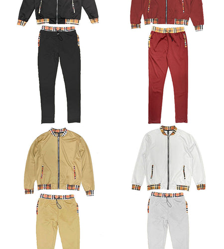 Checkered Detail Track Jacket Set