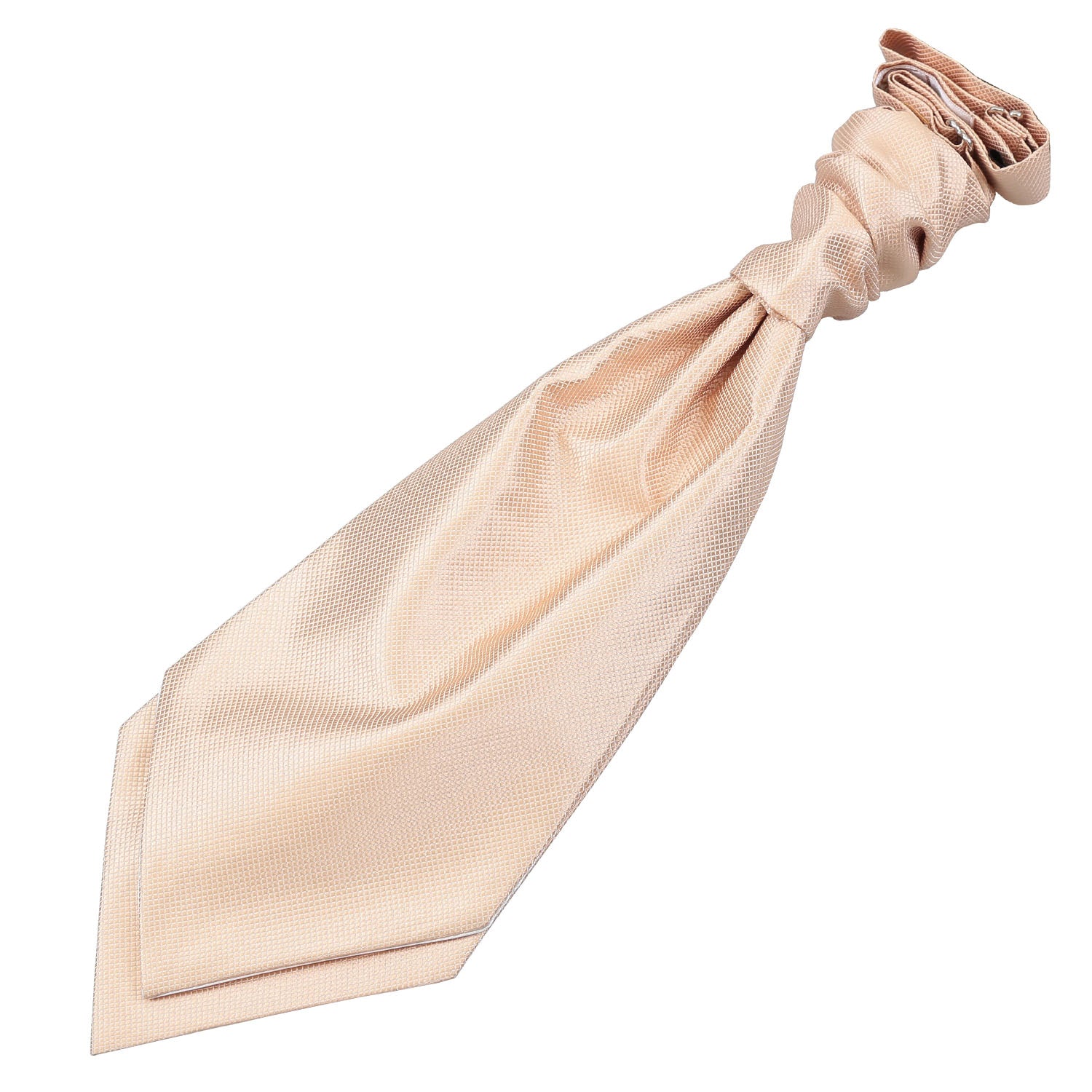 Solid Check Pre-Tied Ruche Cravat - Boys - Champagne