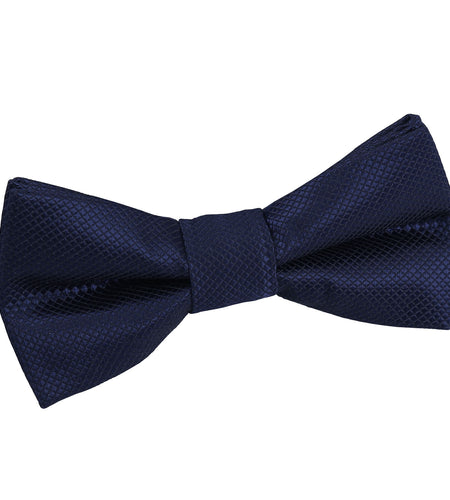 Solid Check Pre-Tied Bow Tie - Boys - Navy Blue