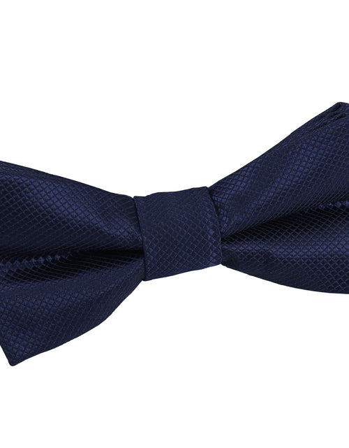 Load image into Gallery viewer, Solid Check Pre-Tied Bow Tie - Boys - Navy Blue
