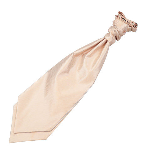 Solid Check Pre-Tied Ruche Cravat - Champagne