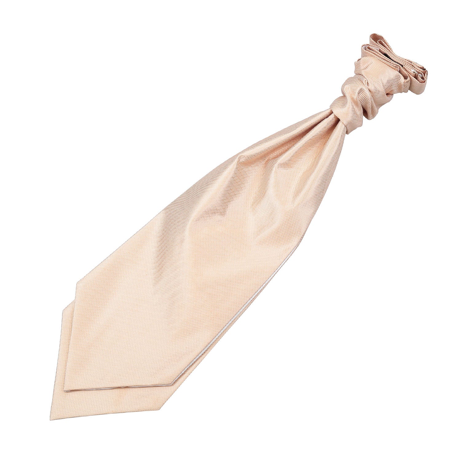 Solid Check Pre-Tied Ruche Cravat - Champagne