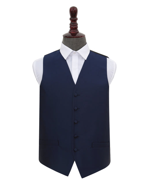 Load image into Gallery viewer, Solid Check Waistcoat - Navy Blue, 46&#39;
