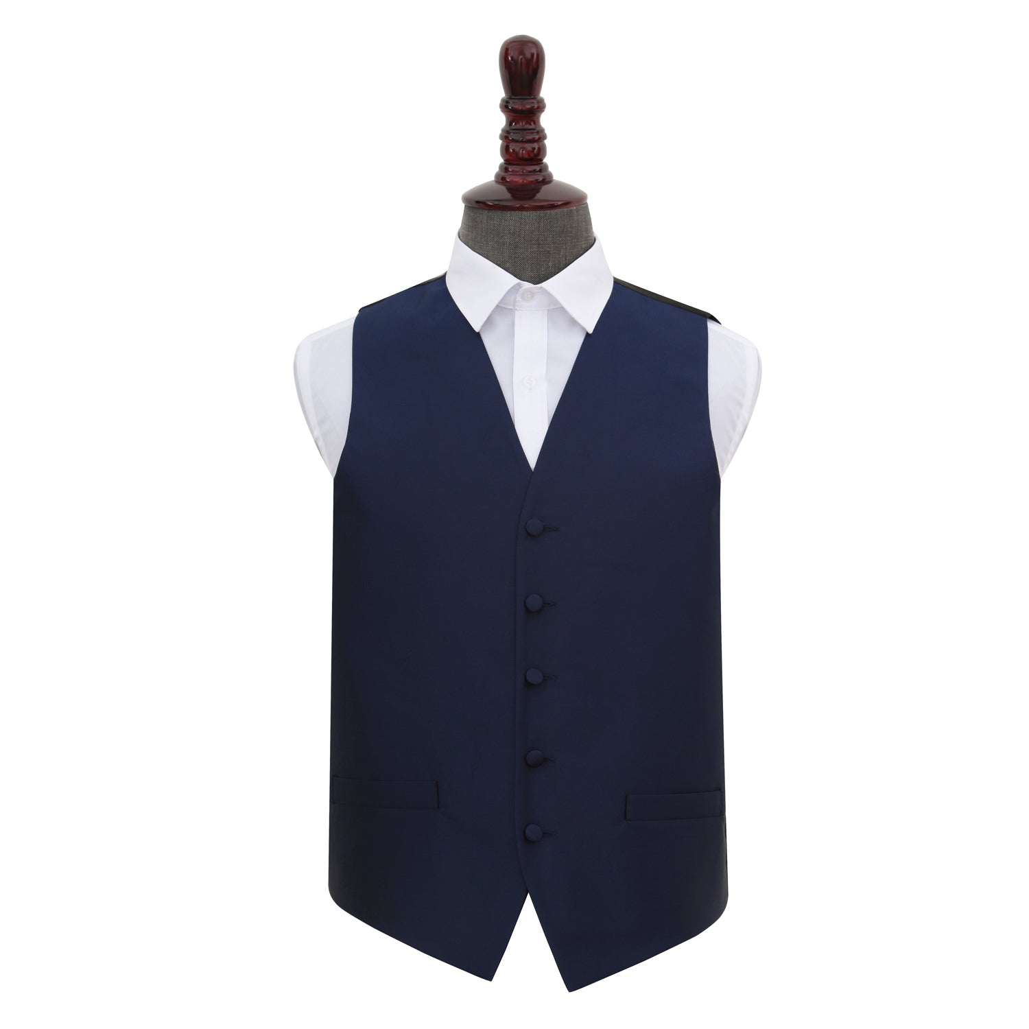 Solid Check Waistcoat - Navy Blue, 46'