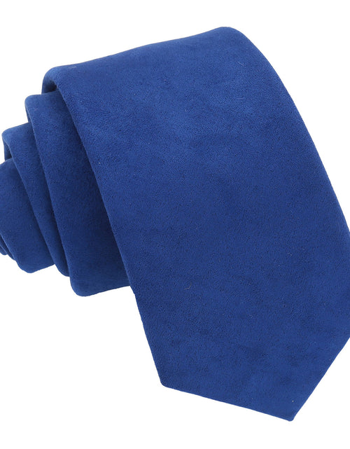 Load image into Gallery viewer, Suede Slim Tie - Royal Blue
