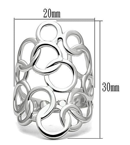 3W170 - Rhodium Brass Ring with No Stone