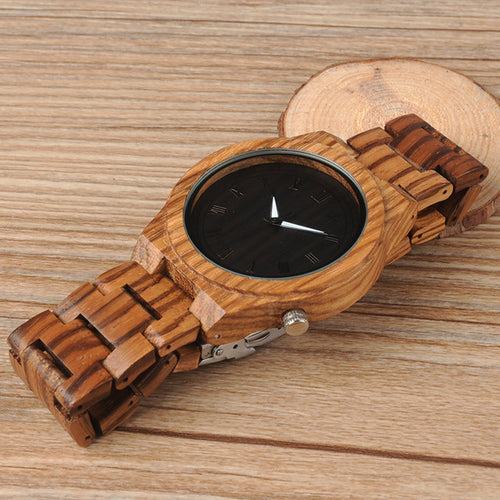 Load image into Gallery viewer, M30 Zebra Wooden Quartz Watch With Wood
