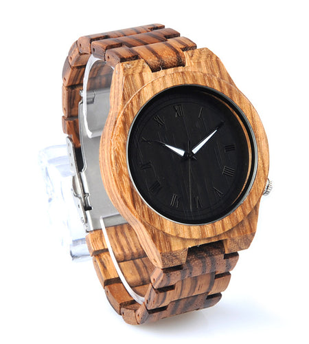 M30 Zebra Wooden Quartz Watch With Wood