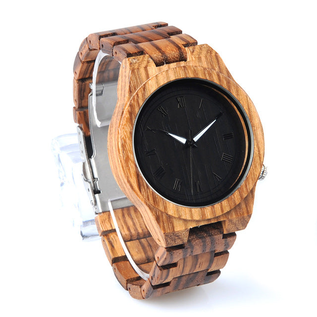 M30 Zebra Wooden Quartz Watch With Wood