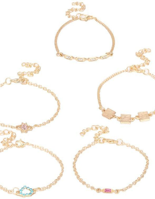 Load image into Gallery viewer, 5 Piece Cute &amp; Kitschy Pav&#39;e Minimalist Bracelet Set
